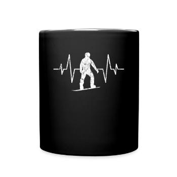 Snowboard heartbeat - Full Colour Mug - black - Front