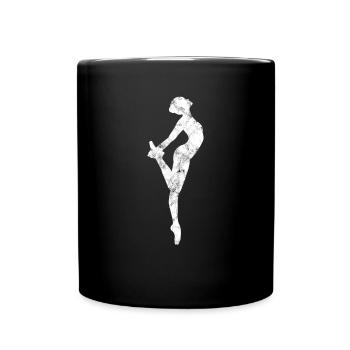 Tanzen Tänzerin Silhouette - Tasse einfarbig - Schwarz - Vorne