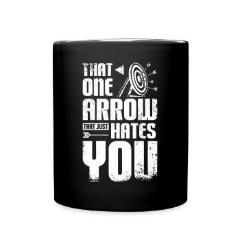 Drôle de tir à l’arc une flèche vous déteste - Mug uni - noir - Devant