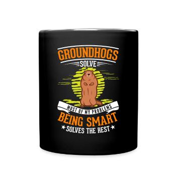 Murmeltier Groundhog Day Waldmurmeltier - Tasse einfarbig - Schwarz - Vorne