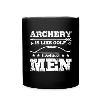 Archery is like golf, only for men - Full Colour Mug - black - Front