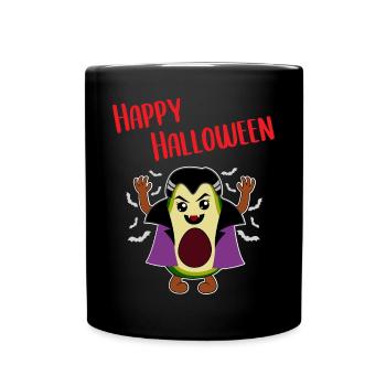 Avocado Vampire Funny Halloween Gift - Full Colour Mug - black - Front