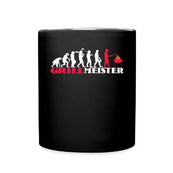 Grillen und Camper Geschenkidee - Tasse einfarbig - Schwarz - Vorne