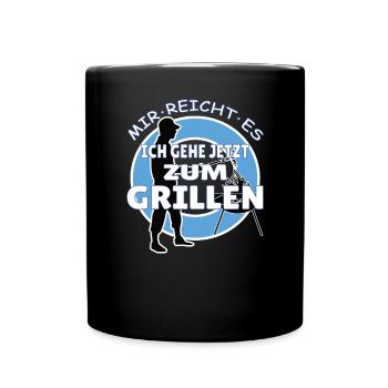Grillen und Camper Geschenkidee - Tasse einfarbig - Schwarz - Vorne