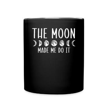 Full Moon Astrology Astronomy Eclipse Moon Phase - Full Colour Mug - black - Front