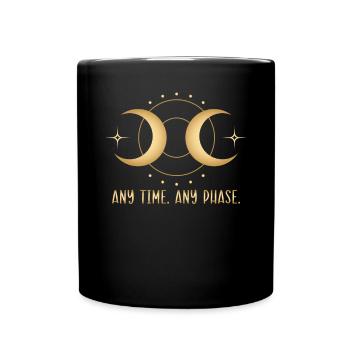 Any Time Any Phase Astrology Astronomy Moon Phase - Full Colour Mug - black - Front