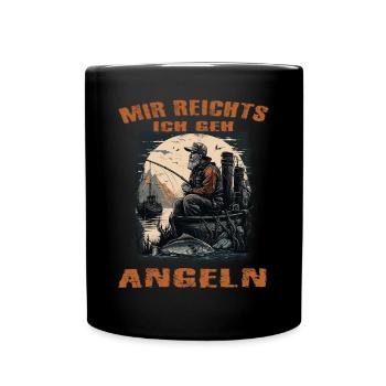 Mir reichts ich geh Angeln - Tasse einfarbig - Schwarz - Vorne