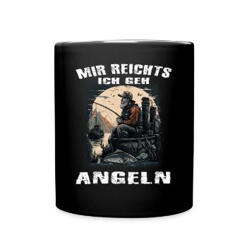 Mir reichts ich geh Angeln - Tasse einfarbig - Schwarz - Vorne
