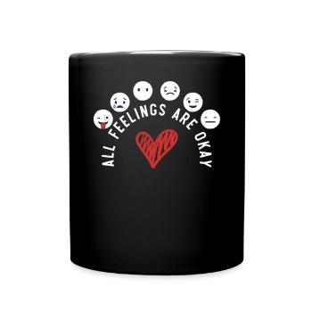 Tous les sentiments vont bien Sensibilisation à la santé mentale - Mug uni - noir - Devant