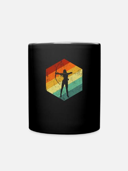 archery girl, girl archery - Tasse einfarbig - Schwarz