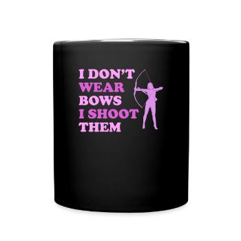 i don't wear bows, girl archery - Full Colour Mug - black - Front
