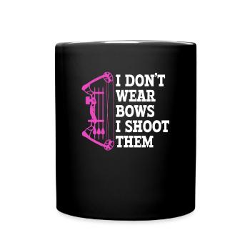 i don't wear bows, girl archery - Full Colour Mug - black - Front