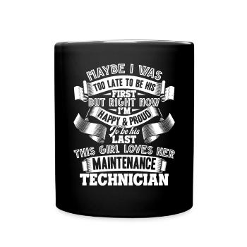 This Girl Loves Her Maintenance Technician - Full Colour Mug - black - Front