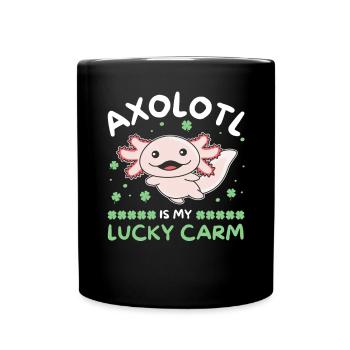 Axolotl est ma voiture chanceuse Kleeblatt St Patricks Day - Mug uni - noir - Devant