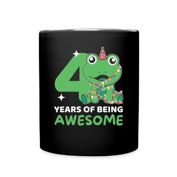 Grenouille pour 4ème anniversaire Enfants de quatre ans - Mug uni - noir - Devant