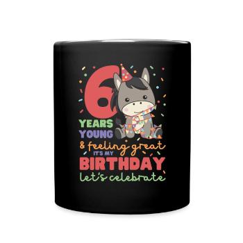 Âne pour les enfants de 6 ans de six ans - Mug uni - noir - Devant