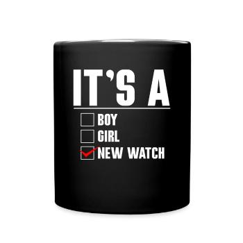 It´s A Boy Girl New Watch Shirt Uhrensammler - Tasse einfarbig - Schwarz - Vorne