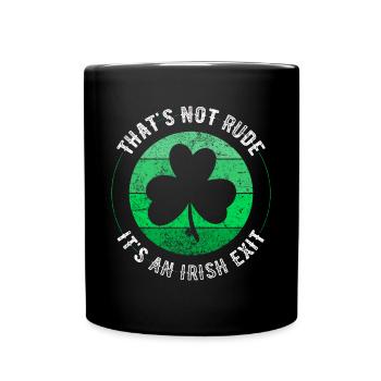 Irish Exit Saint Patrick's Day Retro Clover - Full Colour Mug - black - Front