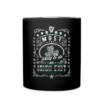 Irish Exit Saint Patrick's Day Vintage Gift - Full Colour Mug - black - Front