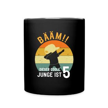 Dabbing birthday shirt 5 years - Full Colour Mug - black - Front