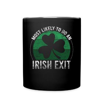 Irish Exit Saint Patrick's Day Retro Gift - Full Colour Mug - black - Front