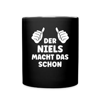 Niels Lustiger Spruch Vorname Name Niels - Tasse einfarbig - Schwarz - Vorne