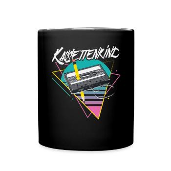 Kassettenkind 80er 90er Kassette Mixtape Lustig - Tasse einfarbig - Schwarz - Vorne