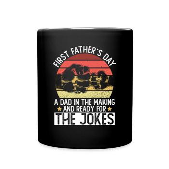 Erster Vatertag Papa Erstes Mal Papa Geschenk - Tasse einfarbig - Schwarz - Vorne