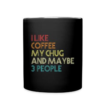 Chug Lover Cadeau Dog Owner Coffee Lover Funny Vinta - Mug uni - noir - Devant