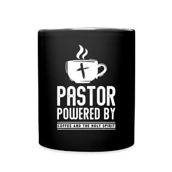 Pastor Powered Coffee And The Holy Spirit Funny Pa - Full Colour Mug - black - Front