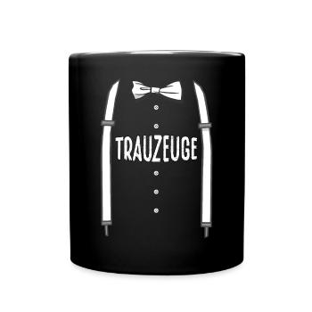 Trauzeuge T-Shirt Herren JGA Junggesellenabschied - Tasse einfarbig - Schwarz - Vorne