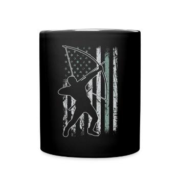 Tir à l’arc Retro USA Flag 4 juillet - Mug uni - noir - Devant