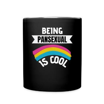 Being pansexual is cool Pan Pride LGBT Pansexual - Full Colour Mug - black - Front