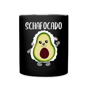 Avocado Sheep Funny Vegetable Fruit Gift - Full Colour Mug - black - Front