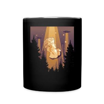 Cryptidcore Aesthetic David Statue UFO - Full Colour Mug - black - Front