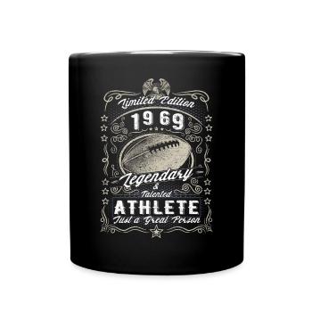 Vintage 1969 Football Birthday Gift Hobby - Full Colour Mug - black - Front