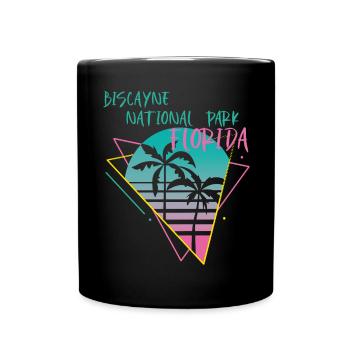 Biscayne Florida Palms Ocean Surfing National Par - Full Colour Mug - black - Front