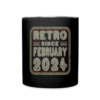 Geburtstag Februar 2024 Retro Geschenk - Tasse einfarbig - Schwarz - Vorne