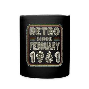 Anniversaire Février 1961 Cadeau rétro - Mug uni - noir - Devant