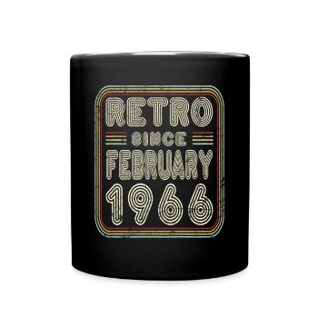 Birthday February 1966 Retro Gift - Full Colour Mug - black - Front