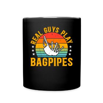 De vrais gars jouent de la cornemuse - Bagpipe Musician Bagpipe - Mug uni - noir - Devant