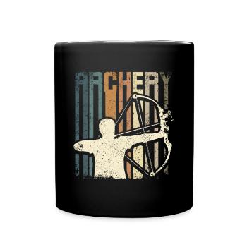Retro Vintage Archery - Full Colour Mug - black - Front