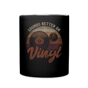 Sounds Better On Vinyl Record - Full Colour Mug - black - Front