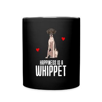 Whippet - Tasse einfarbig - Schwarz - Vorne