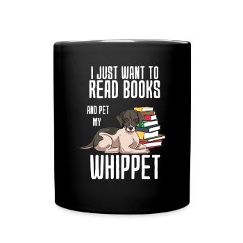 Whippet - Tasse einfarbig - Schwarz - Vorne