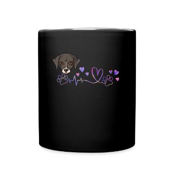 Whippet - Tasse einfarbig - Schwarz - Vorne