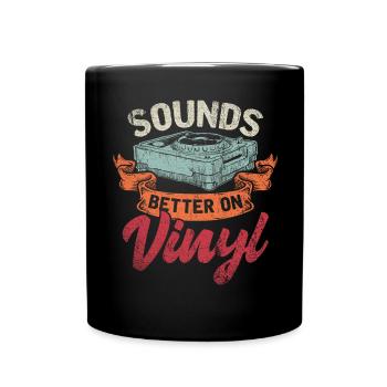Sounds Better On Vinyl Record - Full Colour Mug - black - Front