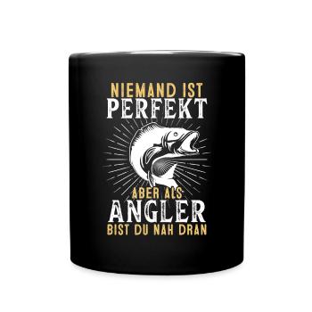Angeln Fishing Fisher Angelrute Karpfen Rute Fisch - Tasse einfarbig - Schwarz - Vorne