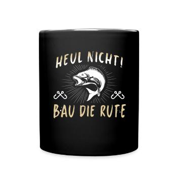 Angeln Tshirt Mann Fischer Rute Fischfang Fishing - Tasse einfarbig - Schwarz - Vorne