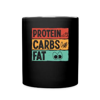 Strongman Protein Carbs Fat Fitness Bodybuilding - Full Colour Mug - black - Front